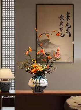 禅意宋代新中式陶瓷美学花瓶民宿家居玄关别墅酒店花卉高级装饰品