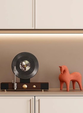 大地色高级感酒柜摆件高档客厅玄关柜餐边柜壁龛小众软装艺术摆设