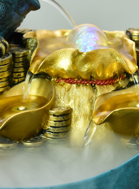 招财金蟾貔貅镇宅流水摆件客厅办公室桌面装饰开业乔迁新居礼物