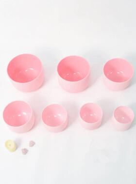 A级准音粉色水晶钵疗愈音乐碗冥想音疗瑜伽颂钵套装送圈棒6-12寸