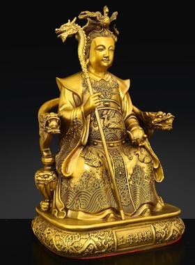 纯铜玉帝王母神像坐龙椅玉皇大帝王母娘娘西王母黄铜室内佛堂供奉