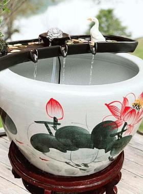 流水饰品循环水系统古鱼缸滤池景观石槽瓦水箱水池花园配件