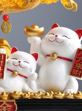日进斗金发财树摆件招财猫乔迁新家开 业新店送礼前台办公客厅礼