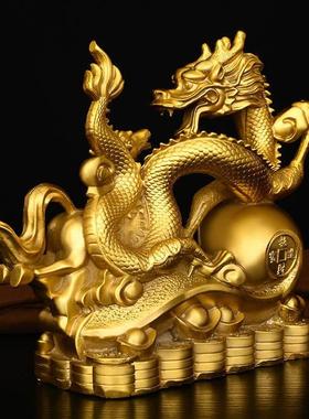 铜龙马精神摆设生肖龙金钱龙家居装饰品中式龙摆件铜马工艺礼品
