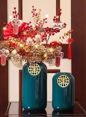 2025年宵花摆件冬青红果仿真花瓶客厅桌面布置装饰品乔迁新居礼品