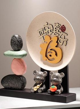 平安喜乐福摆件轻奢高档客厅电视柜入宅搬家装饰乔迁新居暖居礼物