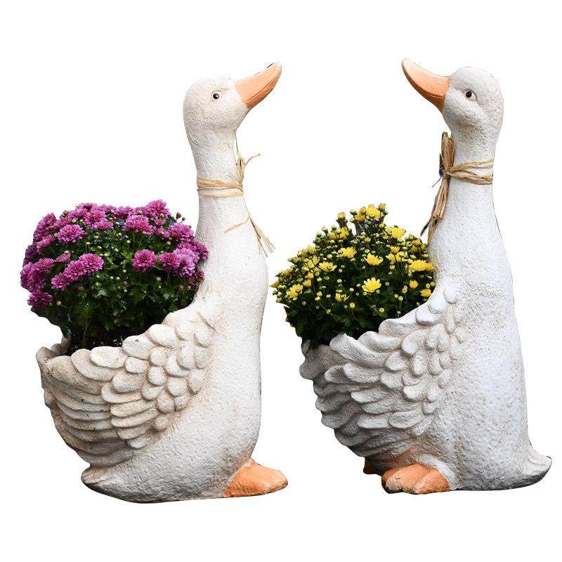 庭院花园阳台户外卡通动物花盆可爱鸭子摆件幼儿园装饰品网红创意,淘宝优惠券,粉丝福利购,淘宝优惠卷