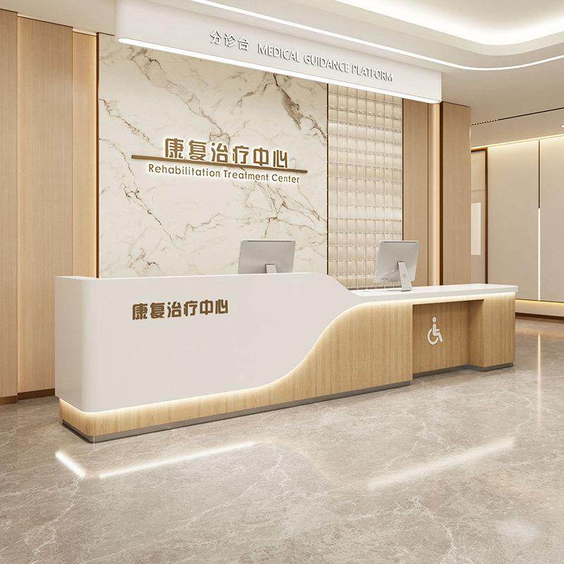 简约公司前台木纹烤漆接待台口腔医院导诊台分诊台护士站收银吧台,淘宝优惠券,粉丝福利购,淘宝优惠卷