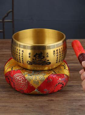 纯铜铜罄佛罄家用供佛铜罄钵佛音碗大馨铜庆引磬佛堂摆件佛具用品