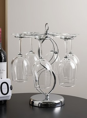 高档铁艺红酒杯架挂创意客厅摆件吊F高脚杯架倒挂悬挂收纳架子家