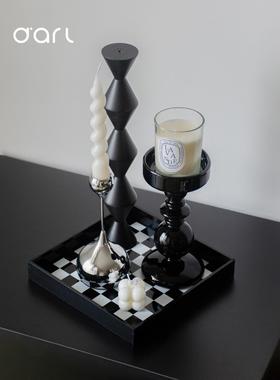ins风软装高级感蜡烛摆件烛台桌面客厅电视柜法式家居装饰品玄关