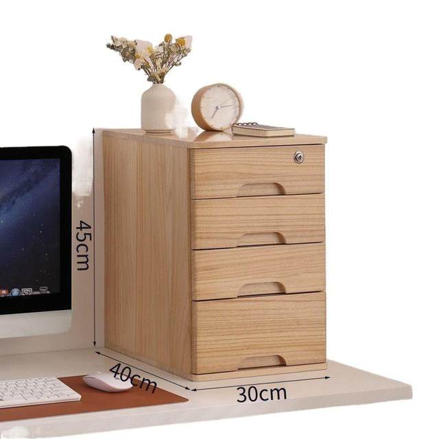 Pure solid desk full-side Wenmugong FFK storage cabinet drawer wooden storage box office desk small cabinet without baggage