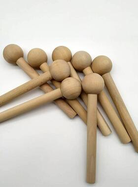 现货 火柴棍小木棒鼓锤敲击玩具配件圆头木锤 洞洞板木质实木配件