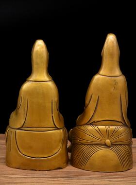 宏达 黄铜合手莲花底座 铜观音 佛像铜莲花观音摆件