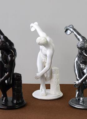 人物雕塑铁饼投掷男运动员树脂书房办公室家庭桌面装饰摆件