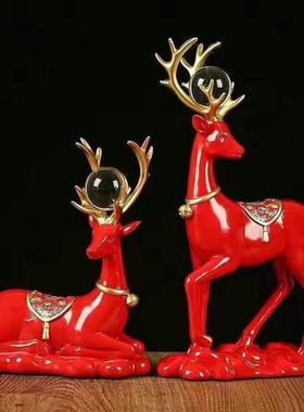新款梅花鹿补福禄旺偏财能量摆件，（磁款拒绝模彷）