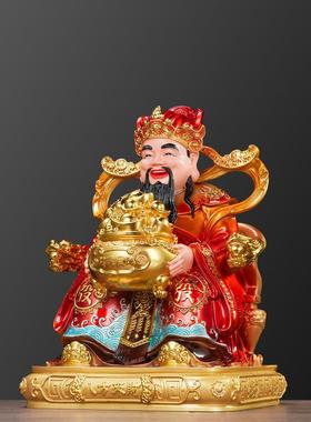 2025年新款仿铜彩文财神爷摆件家用请财神像佛像招财供奉客厅拜神