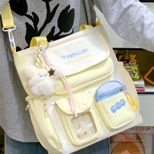 学生的斜挎包女生书包女孩手提提包补习补课袋小学生紫色小挎包女 - 图3