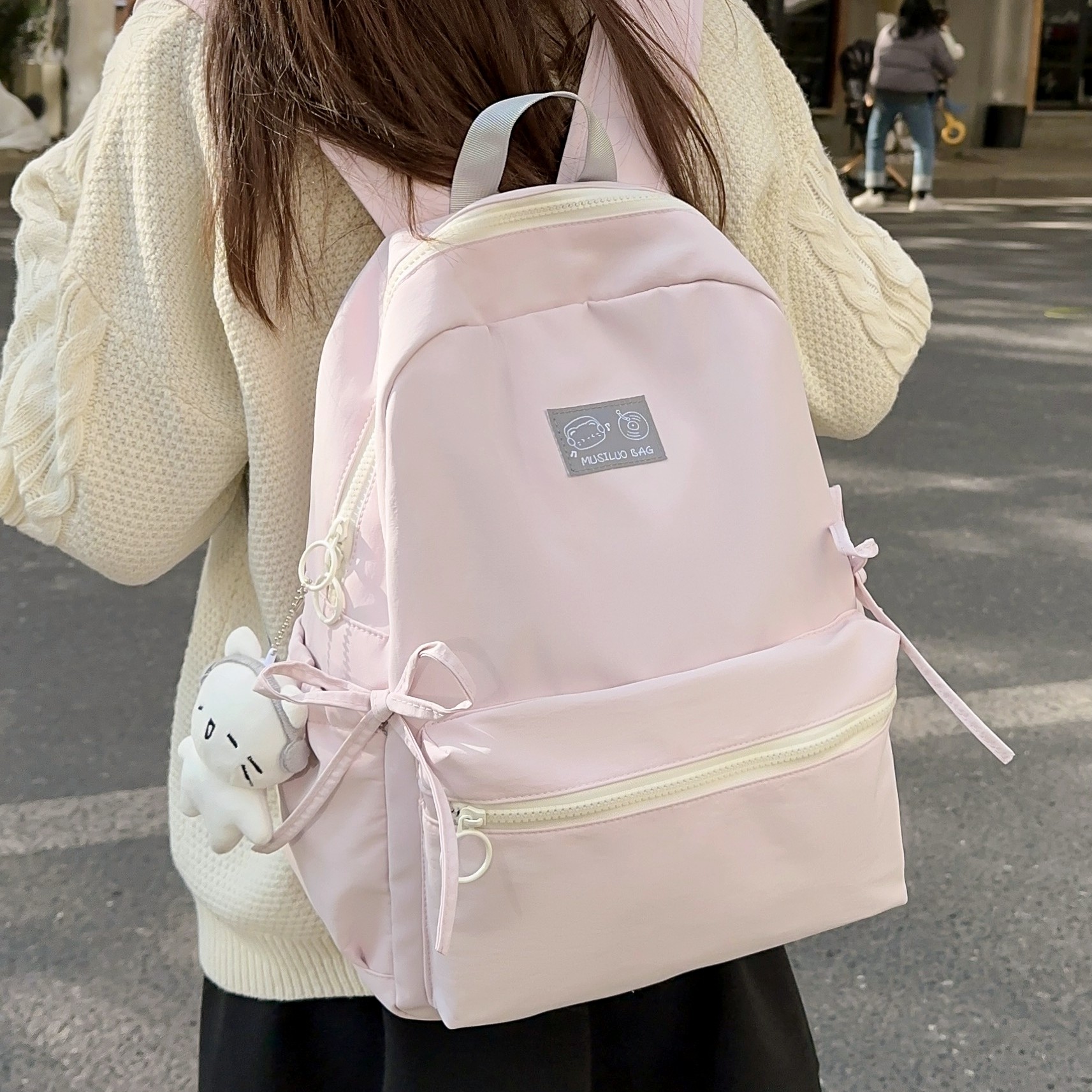 双肩包女旅游轻便高颜值简约韩系纯色百搭通勤学生小背包书包,淘宝优惠券,粉丝福利购,淘宝优惠卷