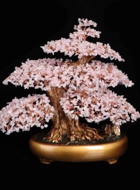 紫水晶发财树黄水晶摇钱树家居摆件客厅玄关酒柜店铺开业乔迁送礼