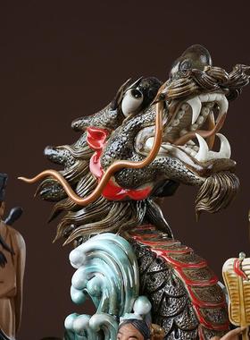 石湾陶瓷公仔创意工艺家居礼品客厅酒柜招财装饰品八仙过海小摆件