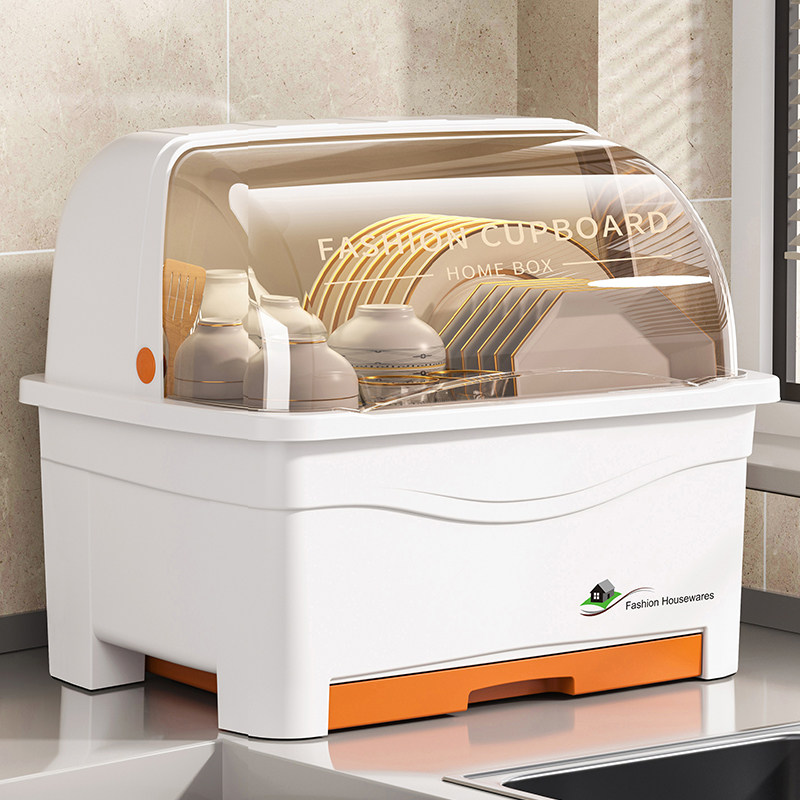 厨房放碗筷收纳盒带盖家用沥水碗柜收纳架装餐具碗碟盘置物架加厚,淘宝优惠券,粉丝福利购,淘宝优惠卷