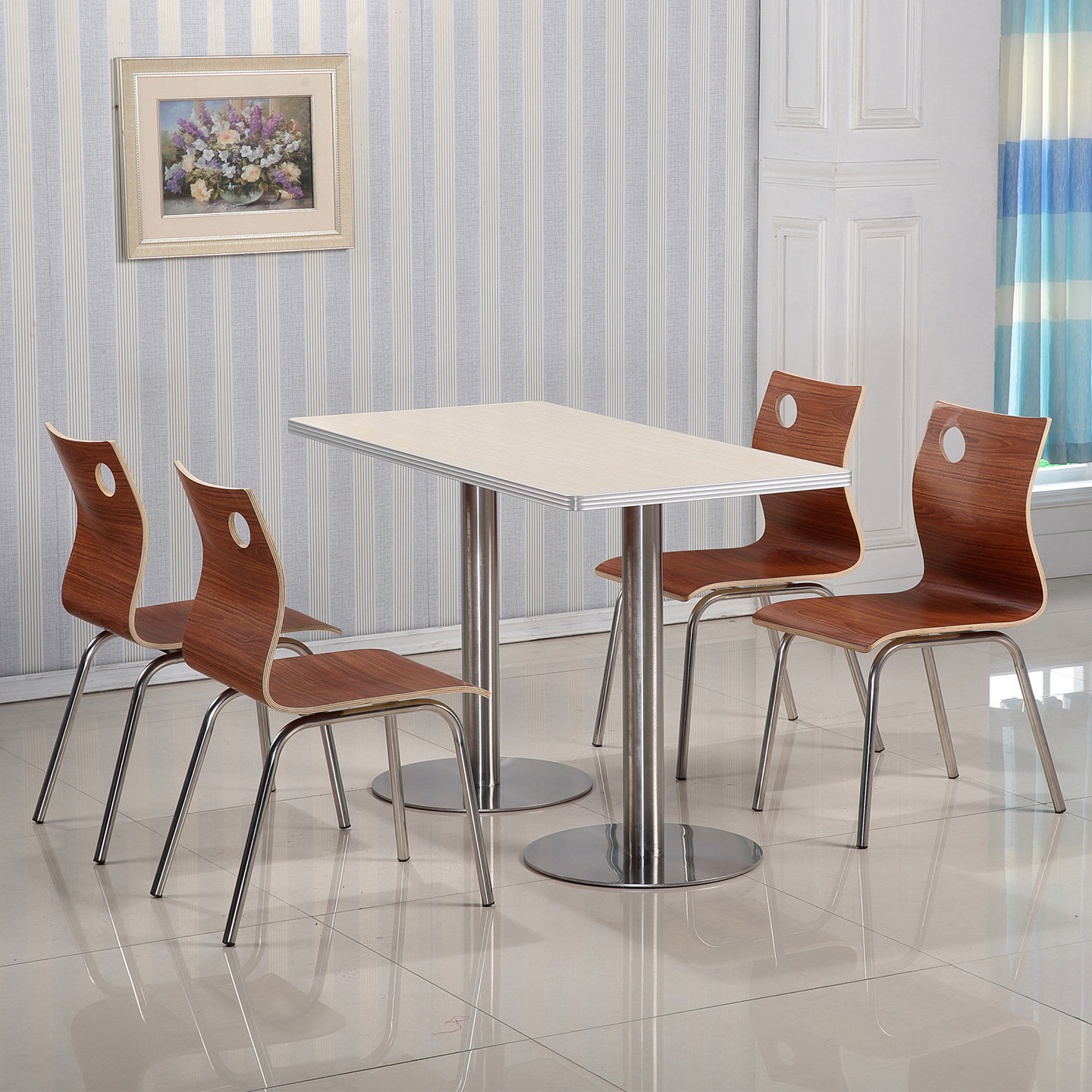 肯德基食堂快餐桌椅组合小吃咖啡店奶茶甜品面馆餐桌中式工厂餐桌,淘宝优惠券,粉丝福利购,淘宝优惠卷