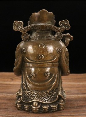 纯铜财神爷摆件大号佛像文财神像客厅供奉家用店铺开业礼品