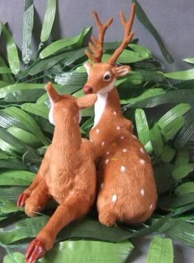 仿真梅花鹿 夫妻鹿 仿真皮毛动物 田园家居摆件 圣诞用品