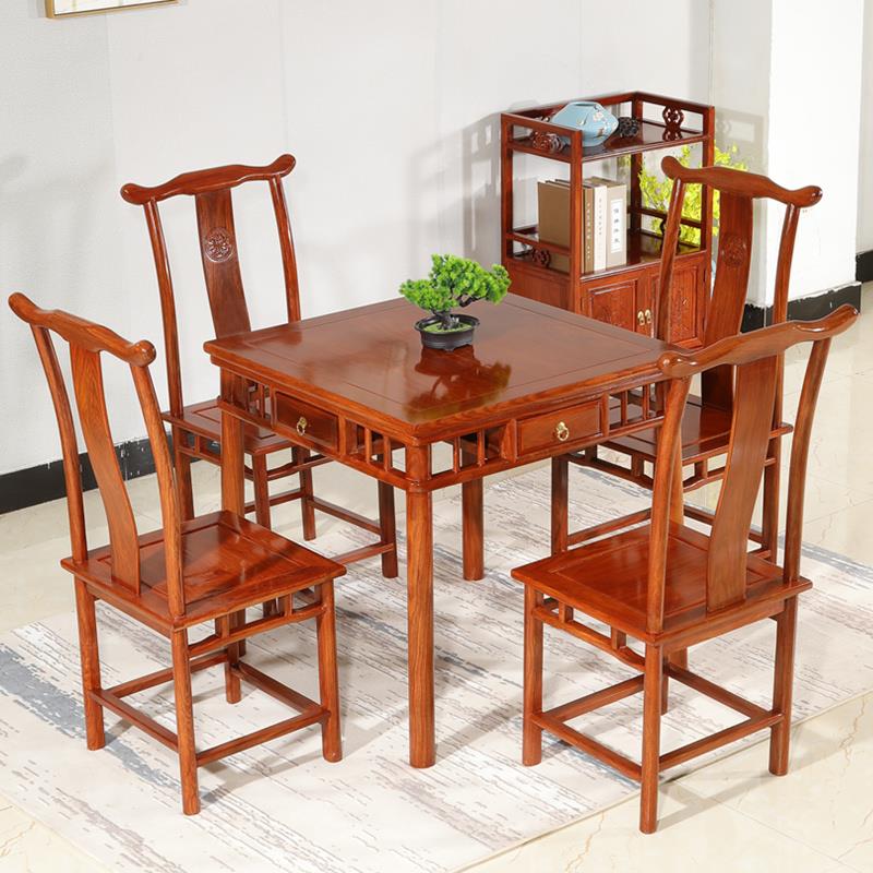 红木刺猬紫檀小方桌花梨木鸡翅木正四方桌中式彷古打牌棋牌茶桌子 - 图1