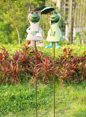 覆古户外铁艺小动物花园庭院青蛙创意摆件室外公司别墅幼儿园装饰