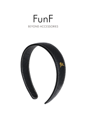 FunF/乐纷绮 设计款轻奢高级精致明线鳄鱼纹发箍摩登鳄纹高级发饰