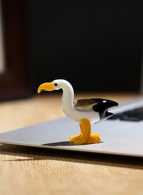 手工制作玻璃动物小摆件可爱黑驴创意电脑桌面显示器装饰工艺品