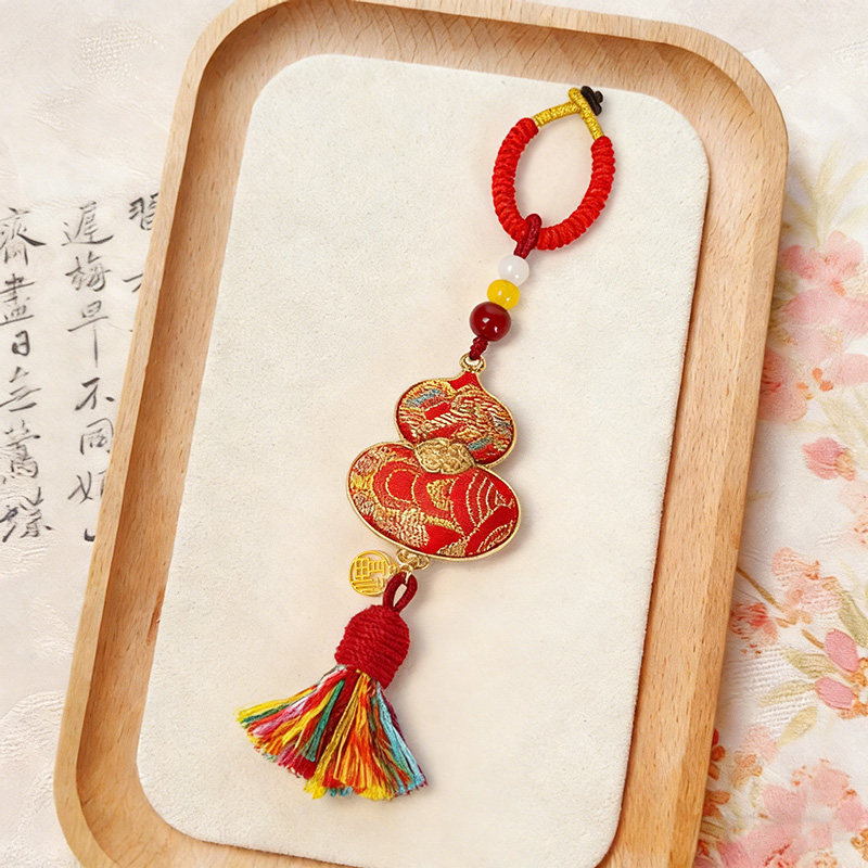 非遗宋锦纯手工制作钥匙扣包包挂件双面葫芦服饰配件吊坠压襟成品,淘宝优惠券,粉丝福利购,淘宝优惠卷