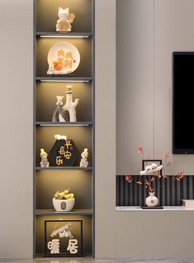 新中式家居玄关暖居摆件客厅电视柜高档轻奢风办公室酒柜装饰品