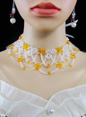 新款高级感秧歌亚克力项链女锁骨颈链百搭贵妃服脖子饰品颈带项圈
