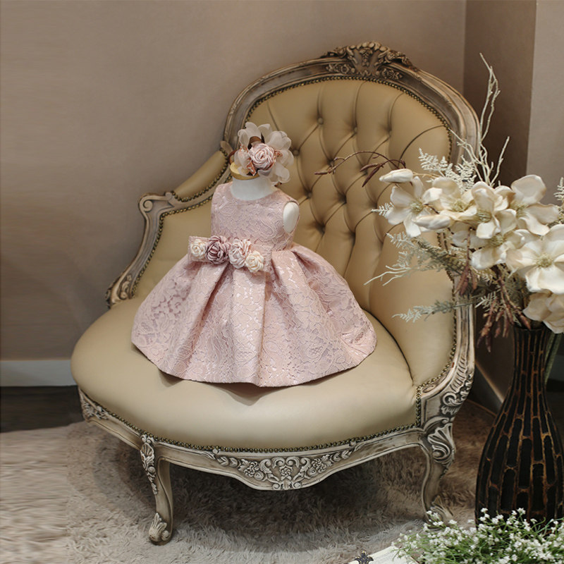 粉色宝宝一周岁生日儿童公主裙礼服洋气婴儿百天蓬蓬纱女童主持人,淘宝优惠券,粉丝福利购,淘宝优惠卷