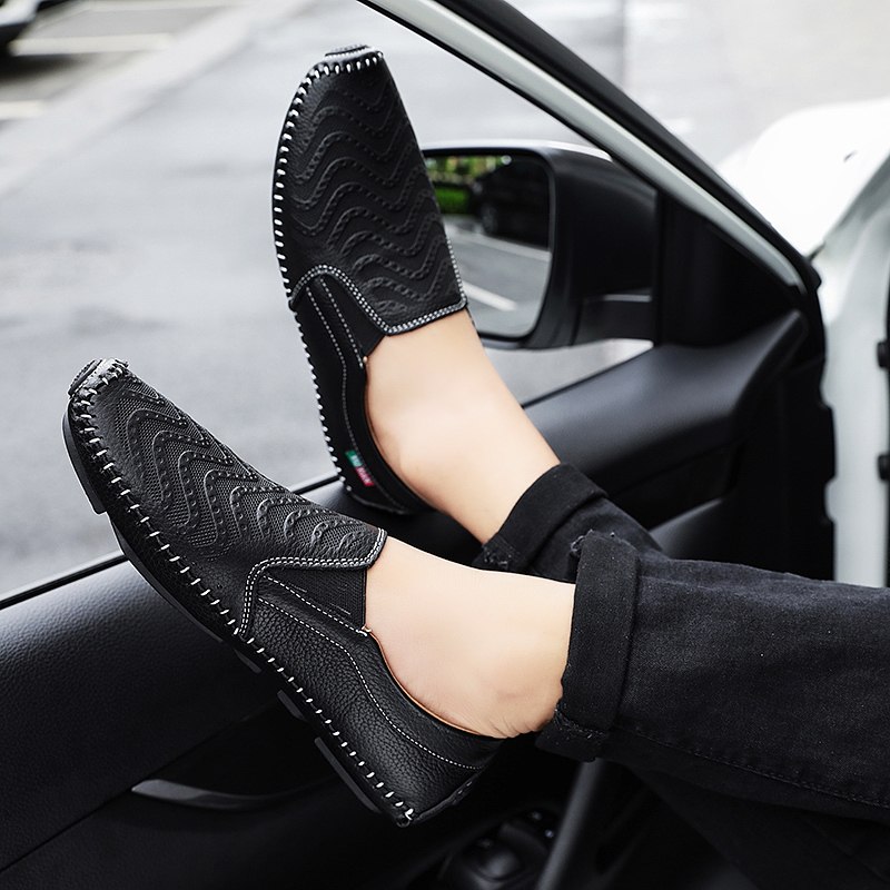 男士凉鞋2020新款真皮夏季男装凉皮鞋潮休闲透气开车鞋镂空豆豆鞋,淘宝优惠券,粉丝福利购,淘宝优惠卷