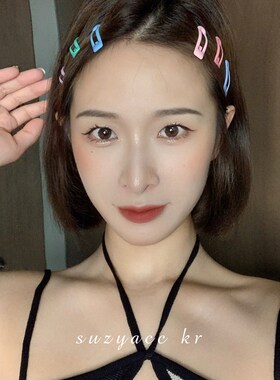 韩国彩色磨砂掰掰夹小号少女侧边夹一字夹发夹网红发卡2021年新款