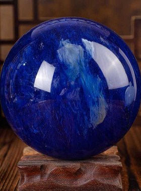 天然蓝水晶e摆件 客厅家居装饰公司玄关办公室熔炼球开业乔迁礼品