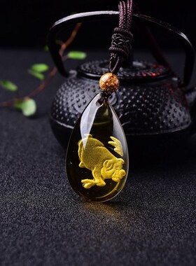 黄水晶十二生肖鼠牛虎兔龙蛇马羊猴鸡狗猪吊坠本命年项链情侣挂坠