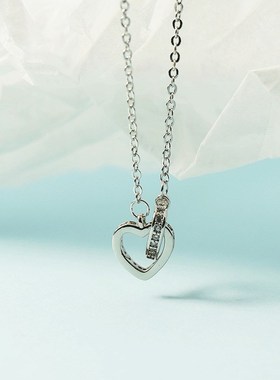 夏季爱心项链2021年新款女小众设计感轻奢锁骨链简约颈链配饰