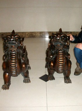 特大75公分铜貔貅门店家居摆件公司礼品紫铜色皮休庭院