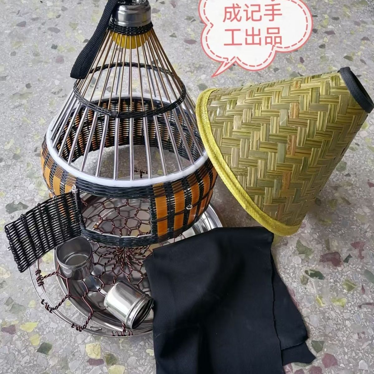 竹鸡鸪笼28CM宽成记手工鹧鸪竹鸡养殖笼鸟笼咕咕鸡笼嘎嘎鸡专用 - 图1