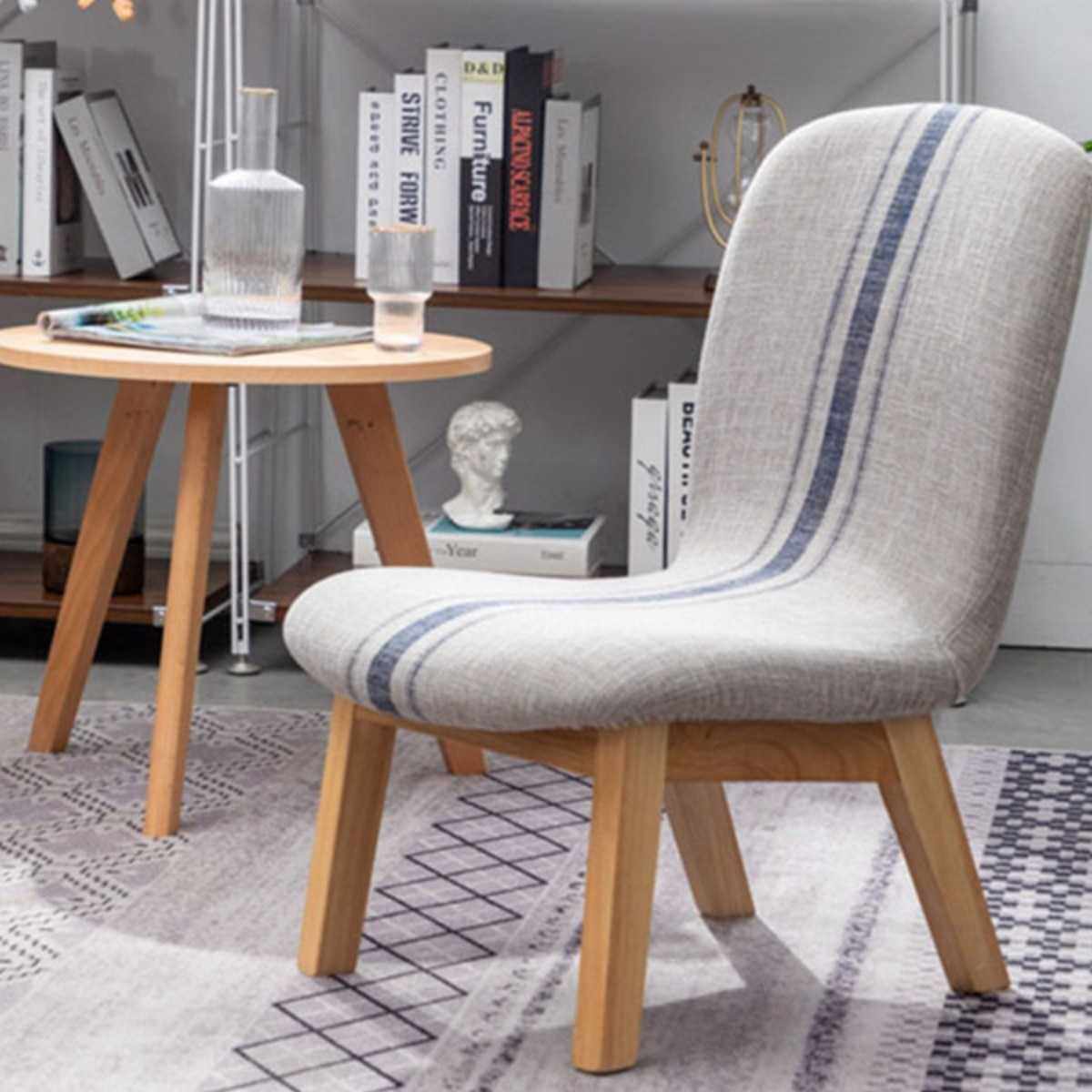 靠背椅子实木懒人沙发凳子家用客厅喂奶哺乳简约现代休闲茶几gω,淘宝优惠券,粉丝福利购,淘宝优惠卷