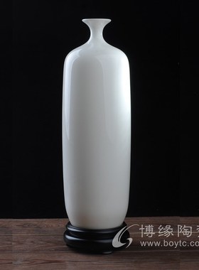 手绘竹高风亮节陶瓷滴水瓶花瓶德化白瓷家居客厅办公室桌面摆放品