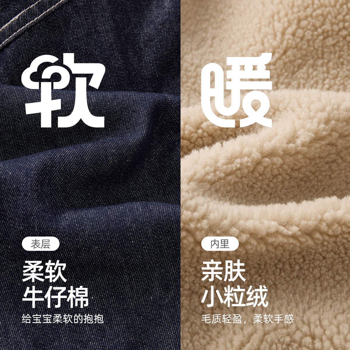 [抑菌远红外]男童牛仔外套大童冬季加绒翻领上衣加厚款宝宝衣服,淘宝优惠券,粉丝福利购,淘宝优惠卷