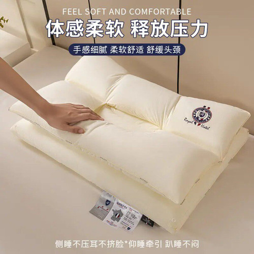 VJE升级款三防全棉护颈枕pro防污渍纯棉双层拆卸枕头不压脸睡眠枕 - 图2