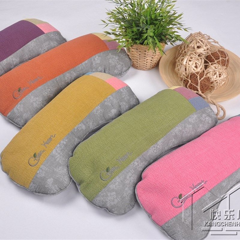 韩国砂洗棉U型颈椎荞麦枕头纳米管护颈椎单人PE软管助睡眠月牙,淘宝优惠券,粉丝福利购,淘宝优惠卷