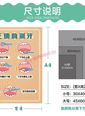 幼儿园爱眼护眼墙贴 保护牙齿身体结构正确刷牙 卫生保健环创贴纸